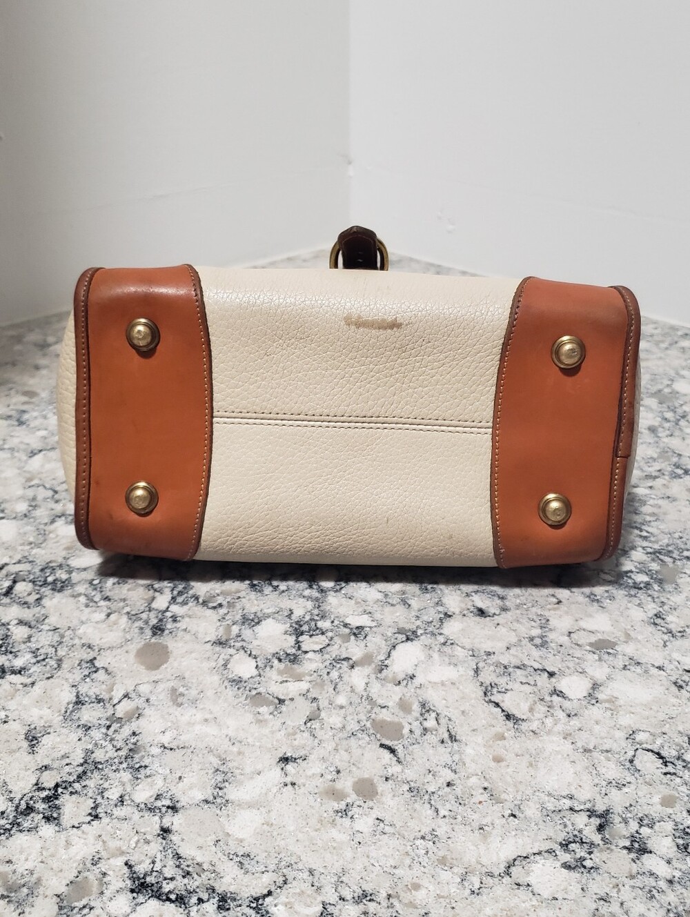 Vintage 1990s Dooney & Bourke Small All-Weather Leather Carpet Bag - Picture 13 of 16